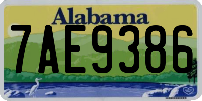 AL license plate 7AE9386