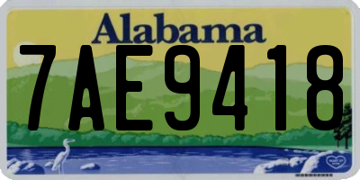 AL license plate 7AE9418