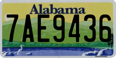 AL license plate 7AE9436