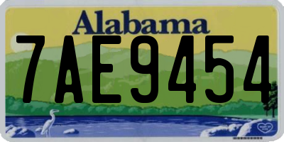 AL license plate 7AE9454