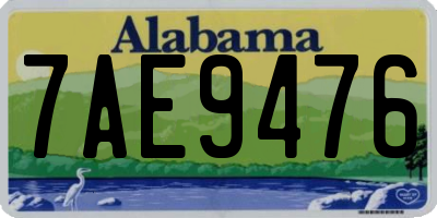 AL license plate 7AE9476