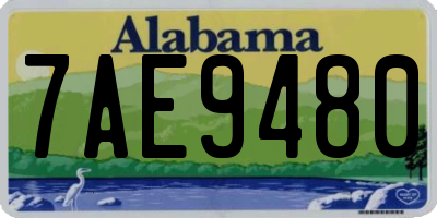 AL license plate 7AE9480