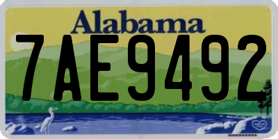 AL license plate 7AE9492