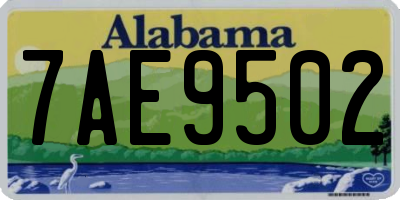 AL license plate 7AE9502