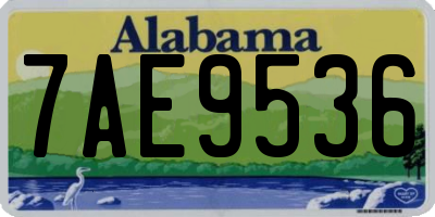 AL license plate 7AE9536