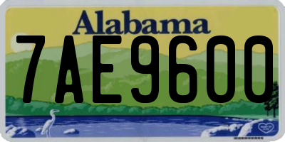 AL license plate 7AE9600
