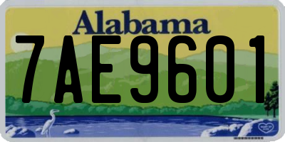 AL license plate 7AE9601