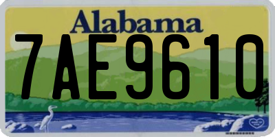 AL license plate 7AE9610
