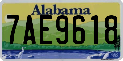 AL license plate 7AE9618