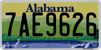 AL license plate 7AE9626
