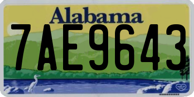 AL license plate 7AE9643