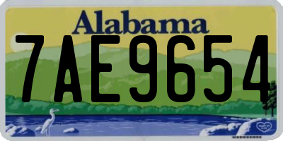AL license plate 7AE9654