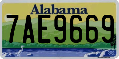AL license plate 7AE9669