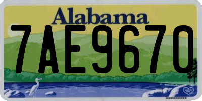 AL license plate 7AE9670