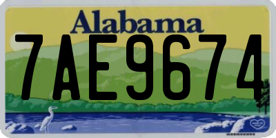 AL license plate 7AE9674