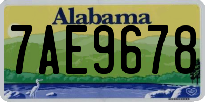 AL license plate 7AE9678