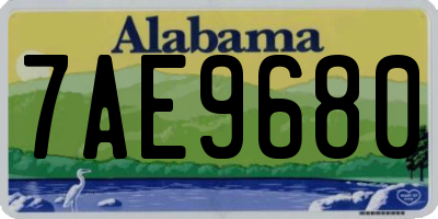 AL license plate 7AE9680