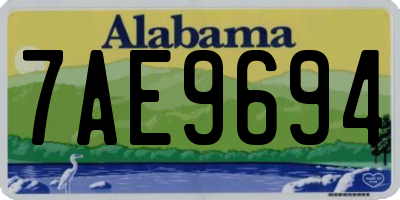 AL license plate 7AE9694