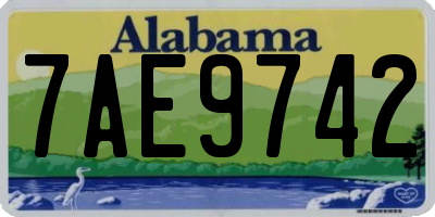 AL license plate 7AE9742