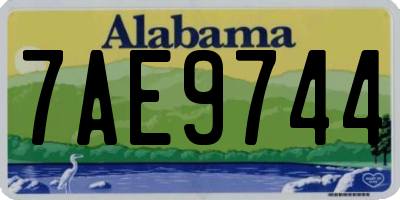 AL license plate 7AE9744