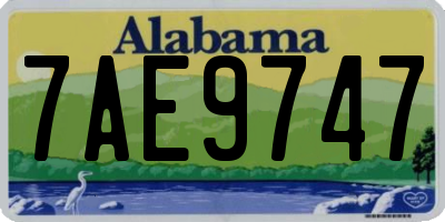 AL license plate 7AE9747