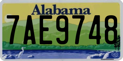 AL license plate 7AE9748
