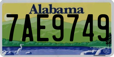 AL license plate 7AE9749