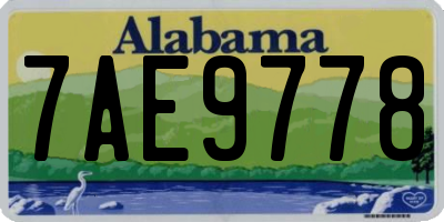 AL license plate 7AE9778