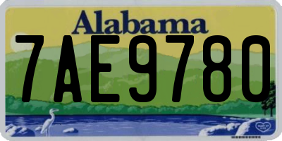 AL license plate 7AE9780