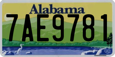 AL license plate 7AE9781