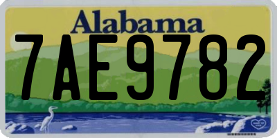 AL license plate 7AE9782