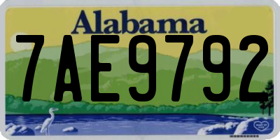 AL license plate 7AE9792