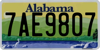AL license plate 7AE9807
