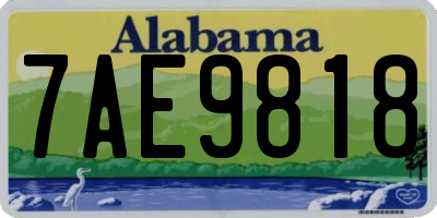 AL license plate 7AE9818