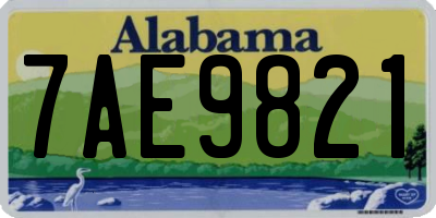 AL license plate 7AE9821