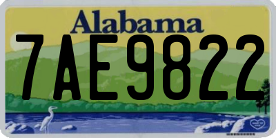 AL license plate 7AE9822