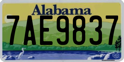 AL license plate 7AE9837