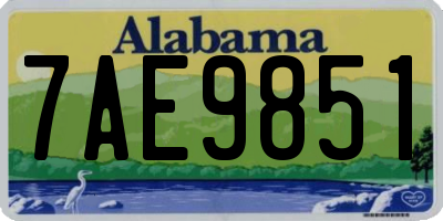 AL license plate 7AE9851