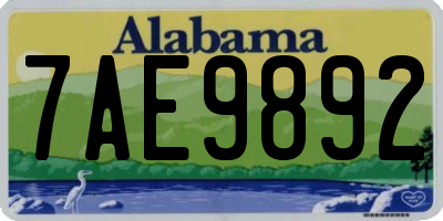 AL license plate 7AE9892