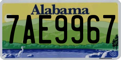 AL license plate 7AE9967