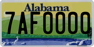 AL license plate 7AF0000