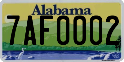 AL license plate 7AF0002
