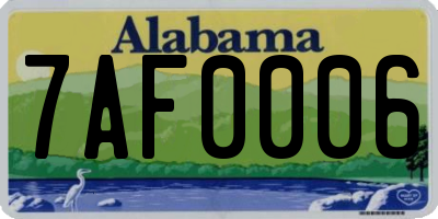 AL license plate 7AF0006