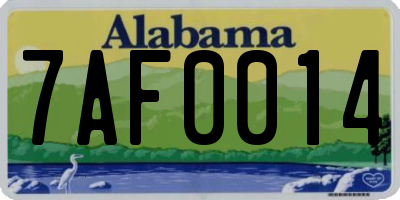 AL license plate 7AF0014