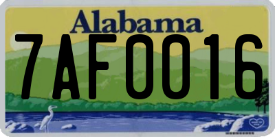 AL license plate 7AF0016