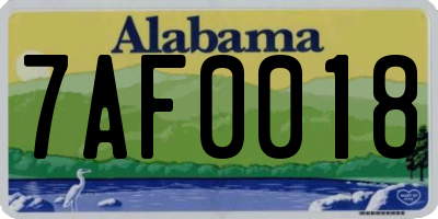 AL license plate 7AF0018