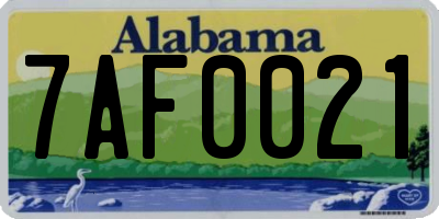 AL license plate 7AF0021