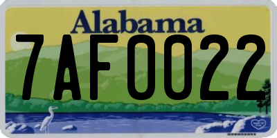AL license plate 7AF0022