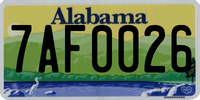 AL license plate 7AF0026