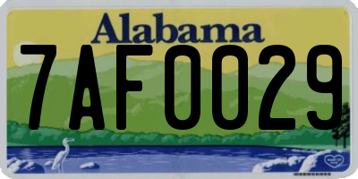 AL license plate 7AF0029